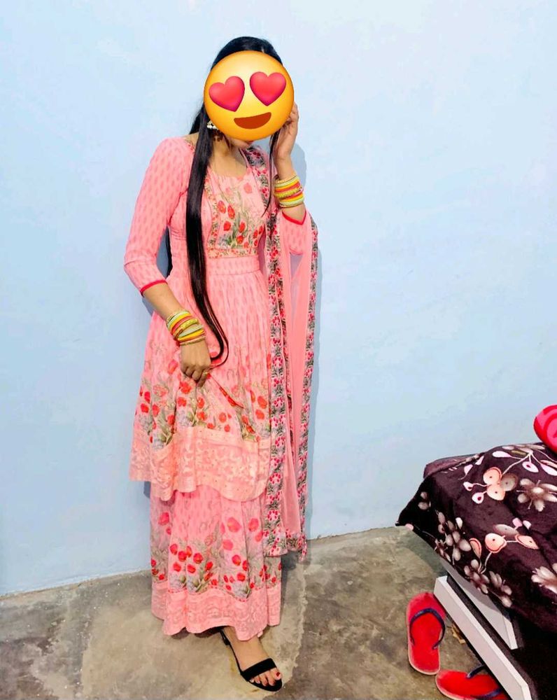 Pink Embroidered Kurta Set