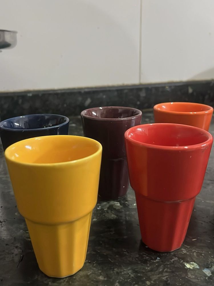 Colorful Ceramic chai Cups set of 7