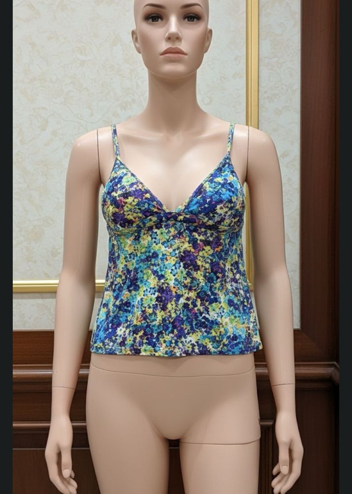 Floral Print Tank Top backless