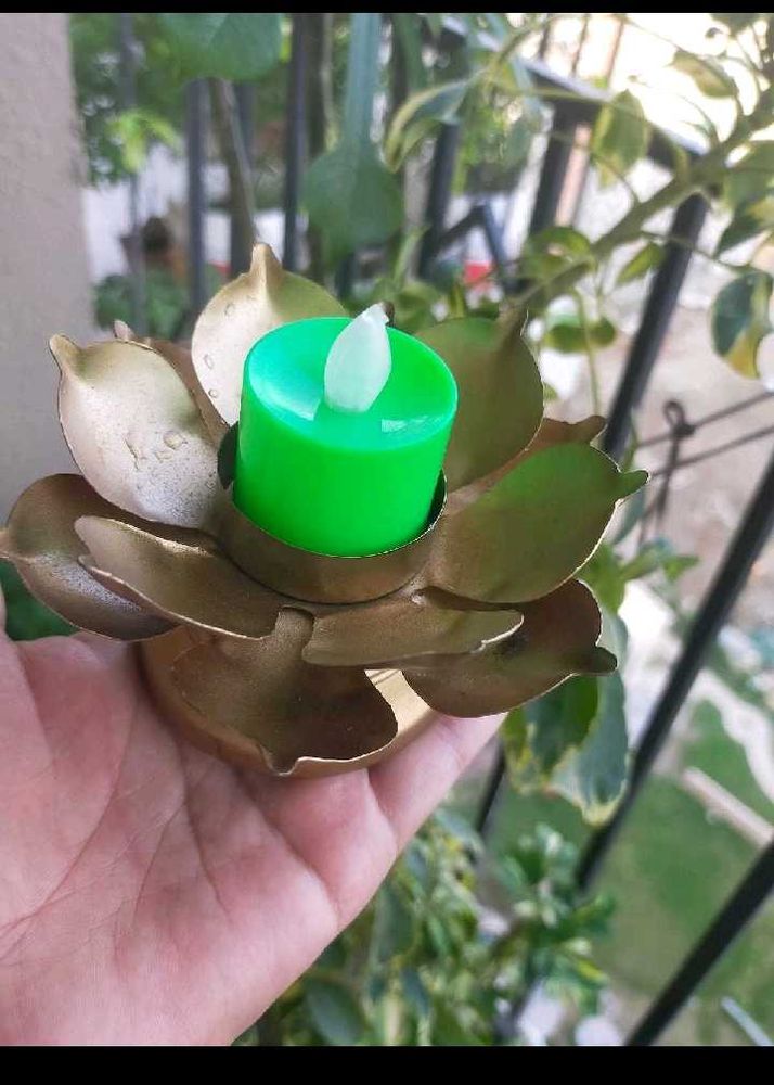 Golden Lotus Candle Holder