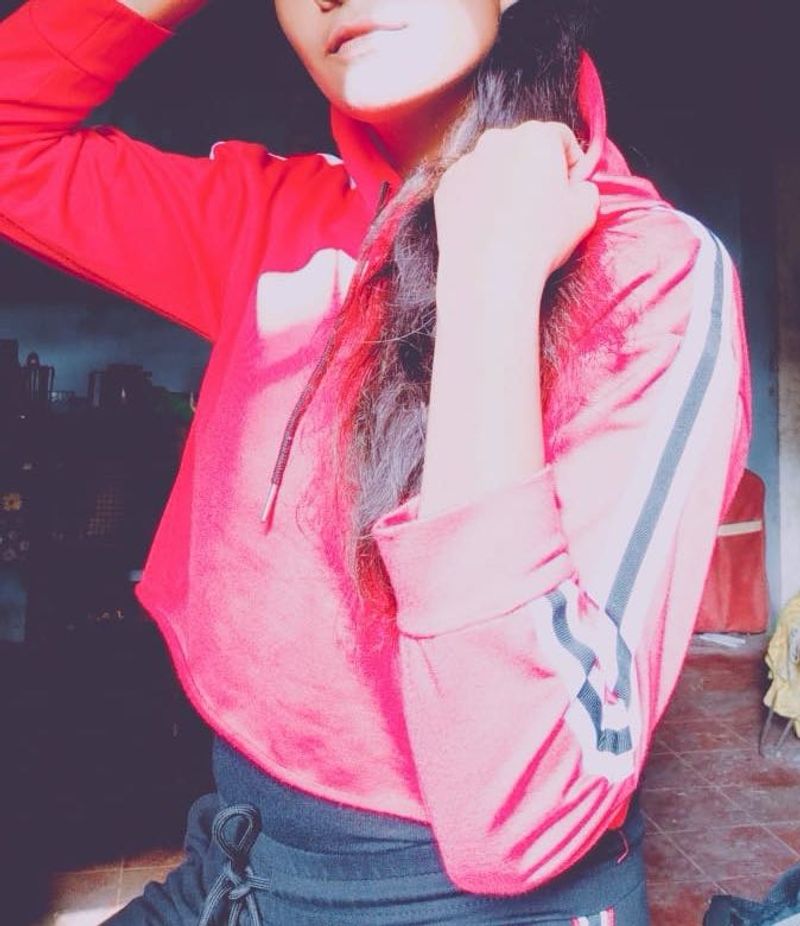 Red Hoodie Crop Top