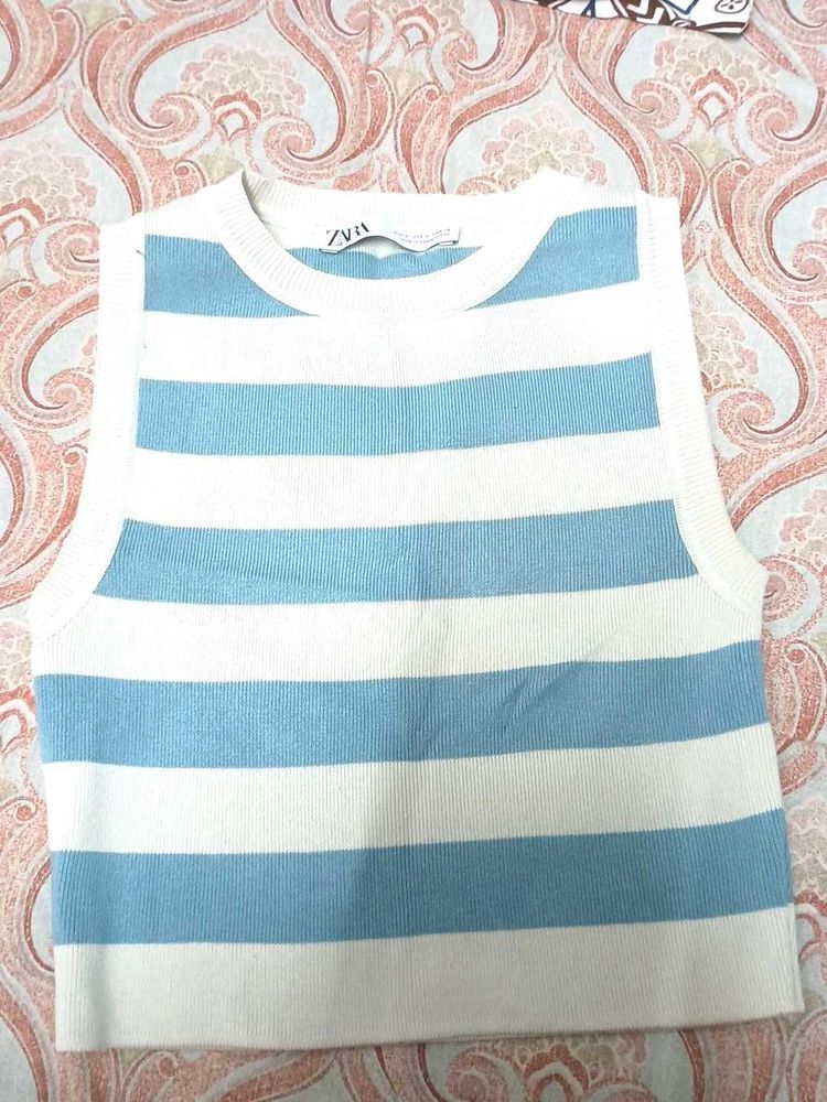 Zara Striped Knit Tank Top
