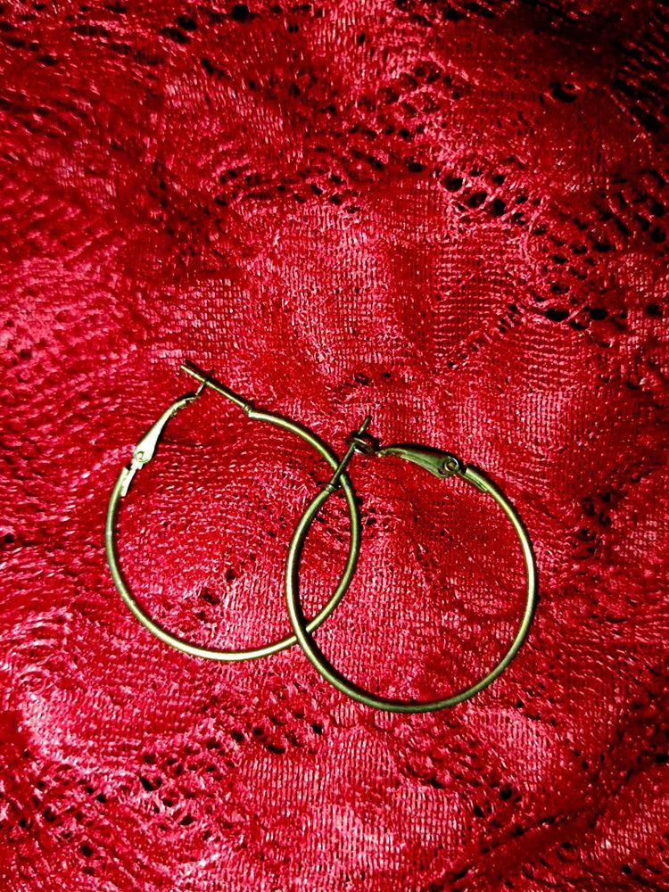 Oxidized Gold Hoop Earrings