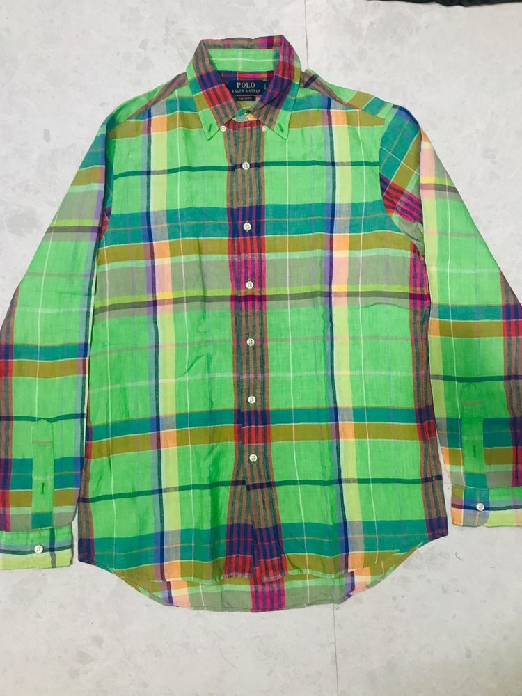 Polo Ralph Lauren 100% Linen Madras Check Shirt