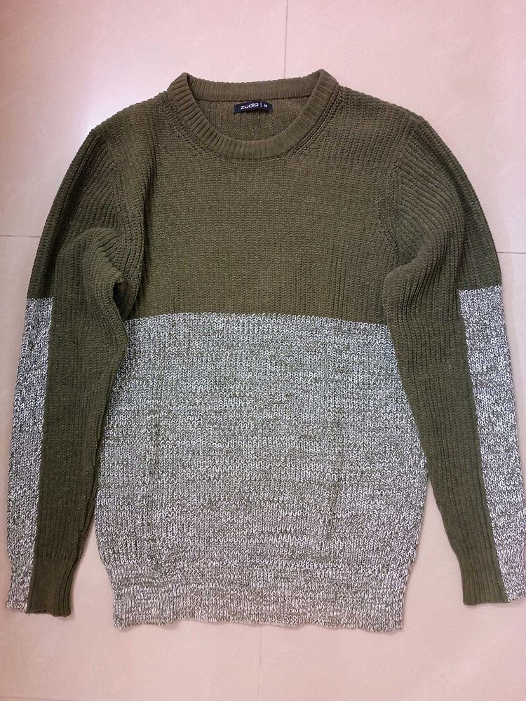 Zudio Knit Sweater - Olive Green