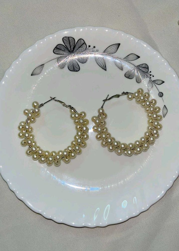 Pearl Hoop Earrings
