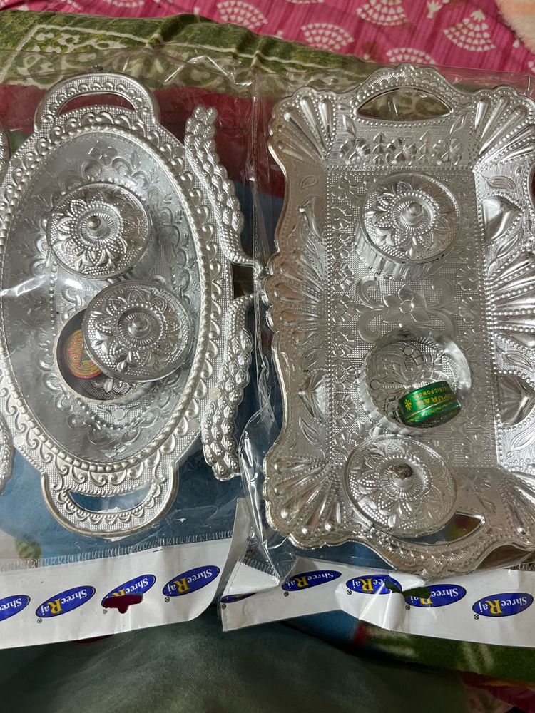 Silver Plated Pooja Thali Set