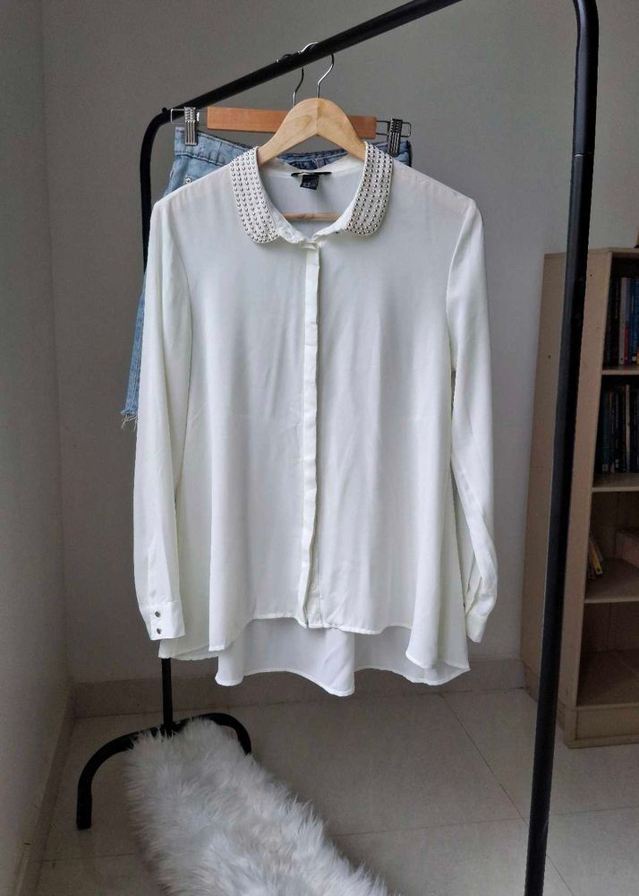 H&amp;M Embellished Collar Blouse