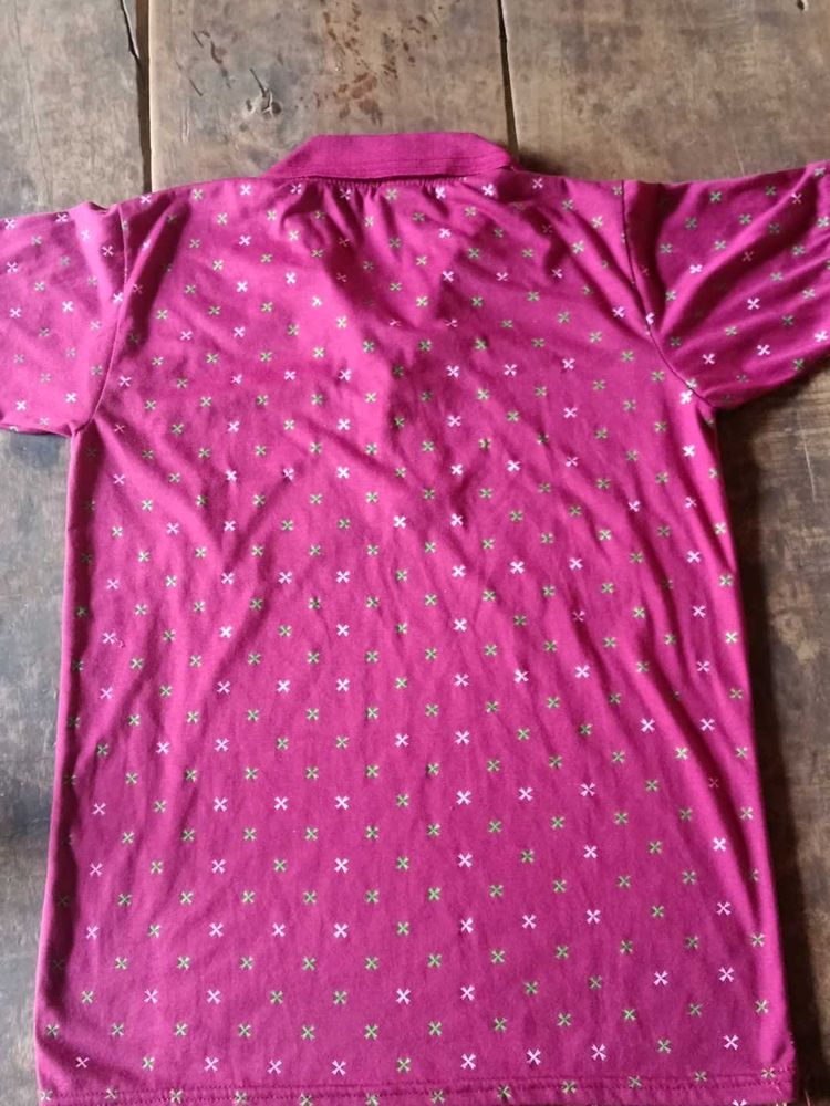 Patterned Maroon Top