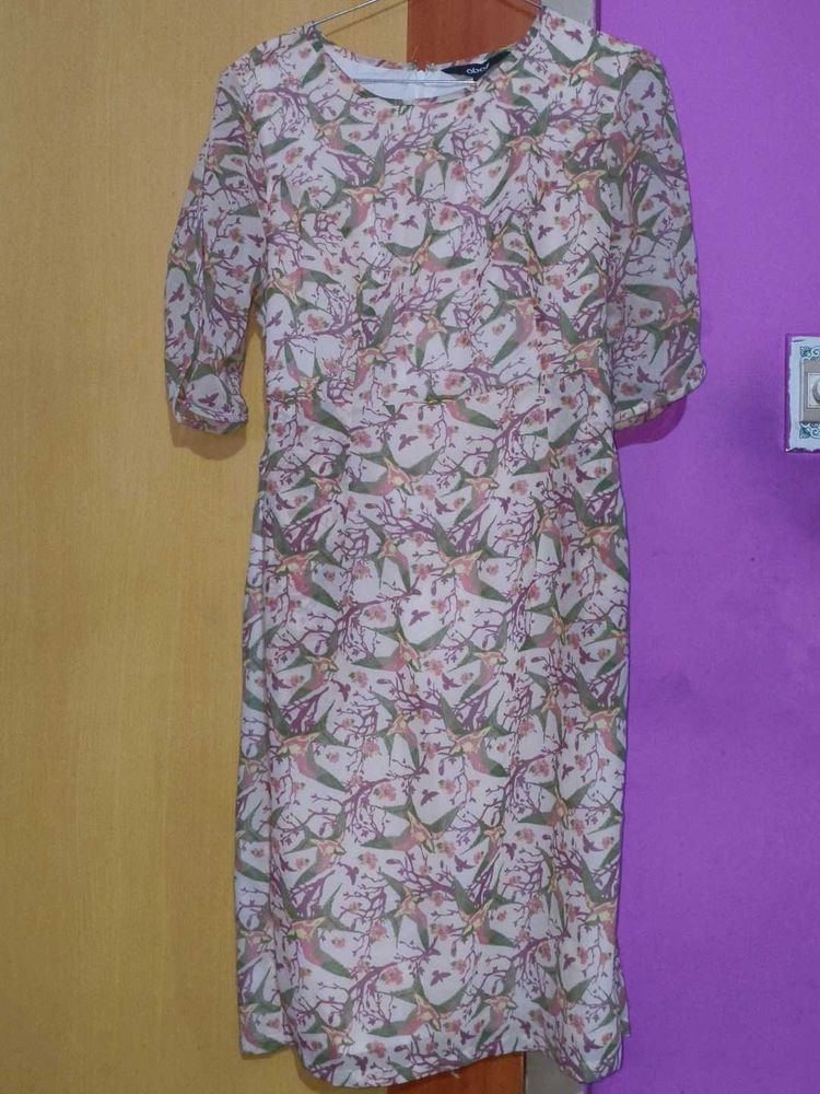Floral Bird Print Dress