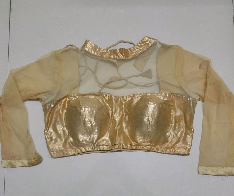 Beautiful Golden Net Designer Blouse
