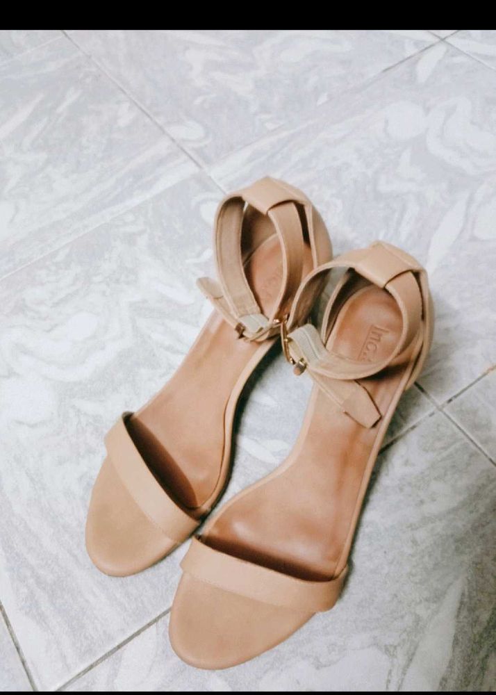 Nude Ankle Strap Heels