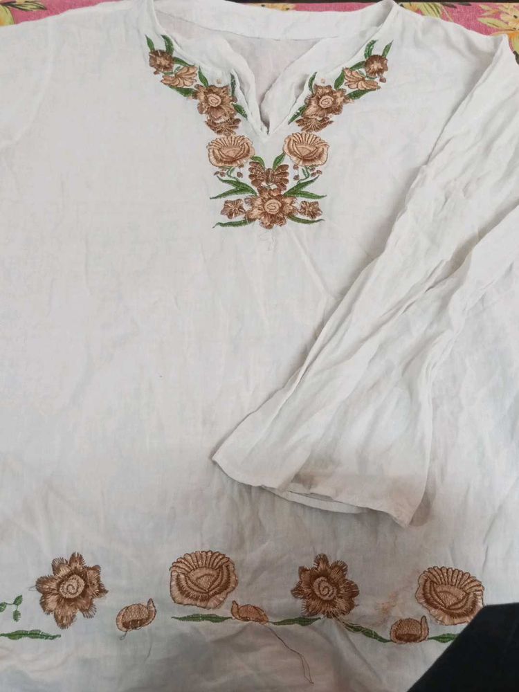 Embroidered White Tunic