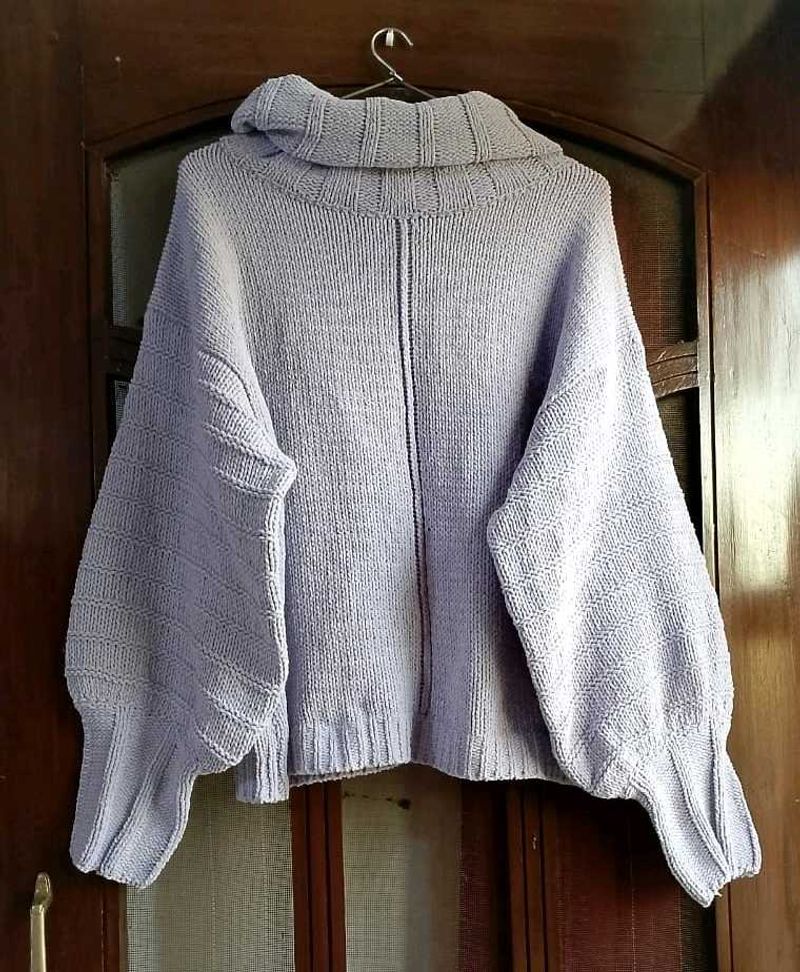 Lavender Knit Turtleneck Sweater