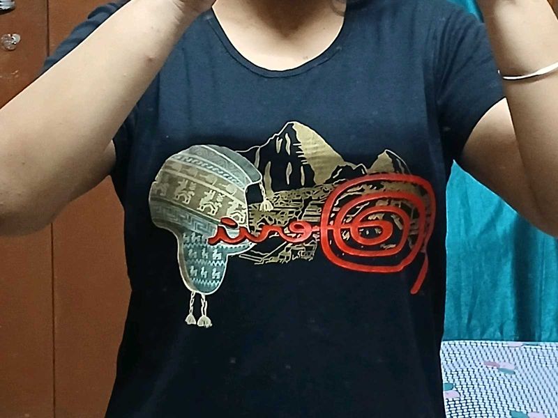 Printed Black T-Shirt
