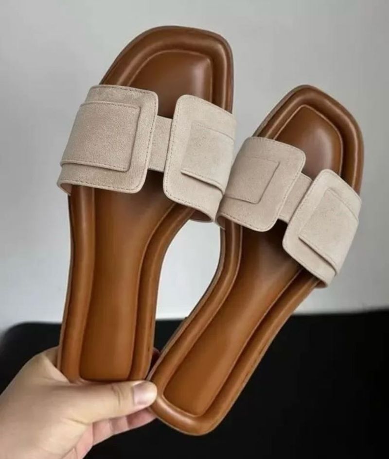 Elegant Beige Slip-On Sandals