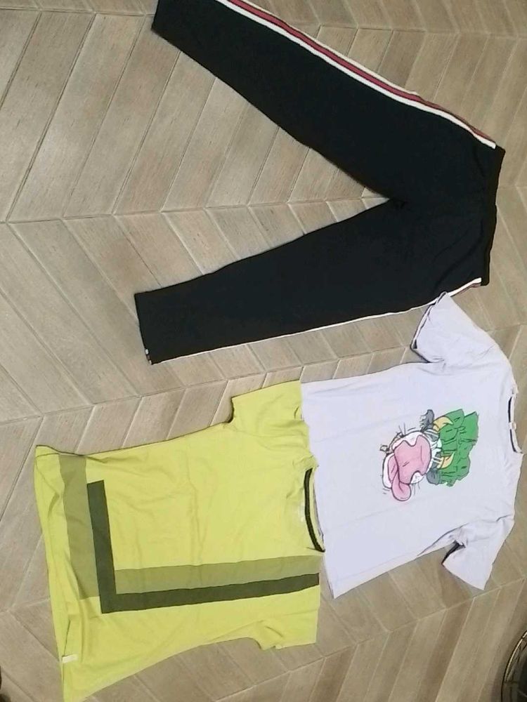 Black Track And 2 T Shirts