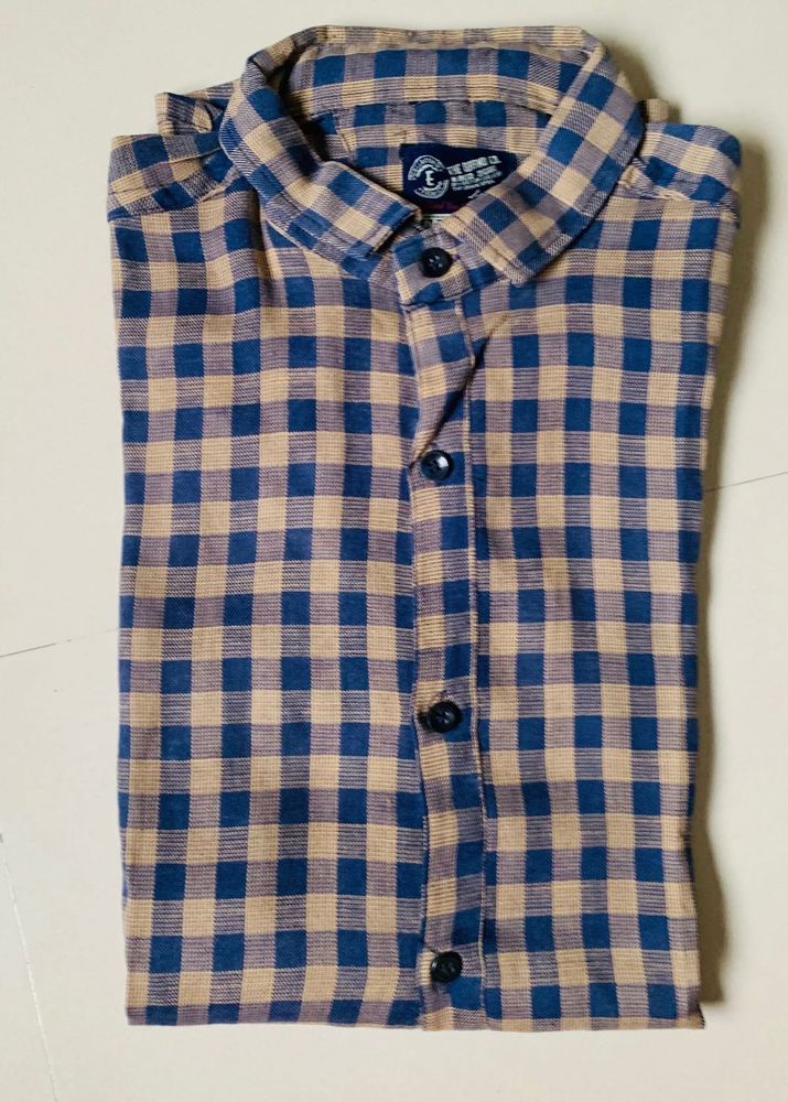 Blue &amp; Beige Checked Shirt