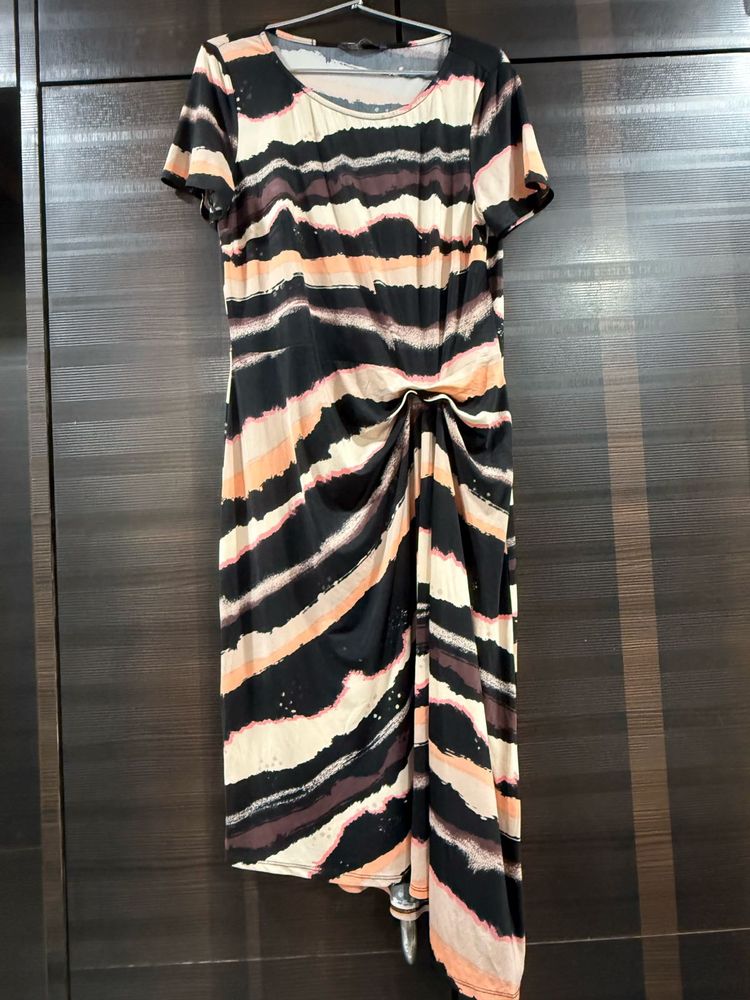 Marks &amp; Spencer Striped Midi Dress In V Good Form