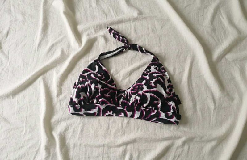 Animal Print Halter Bikini Top