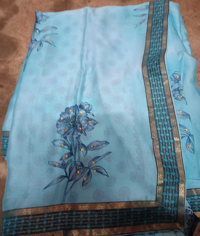 Sell Offer Today Printed Rose Stone Light Blue Flo