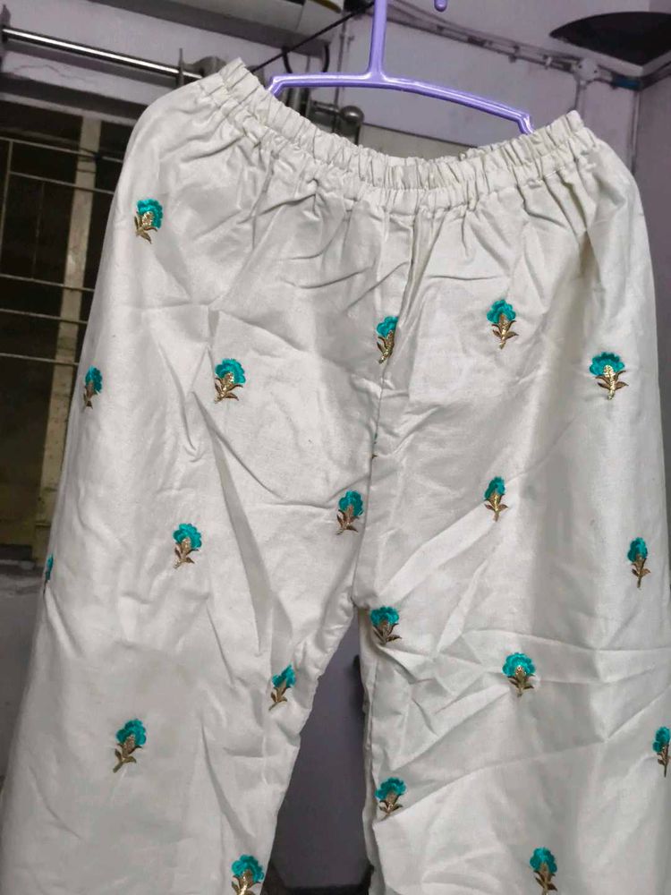 Floral Embroidered Palazzos