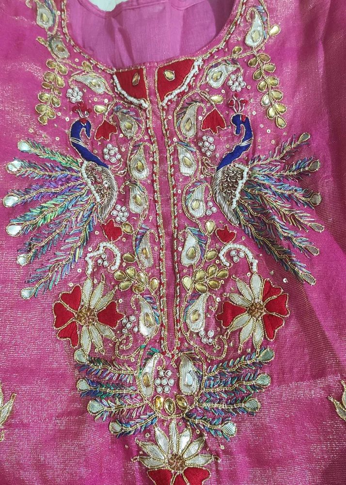 Pink Embroidered Kurti