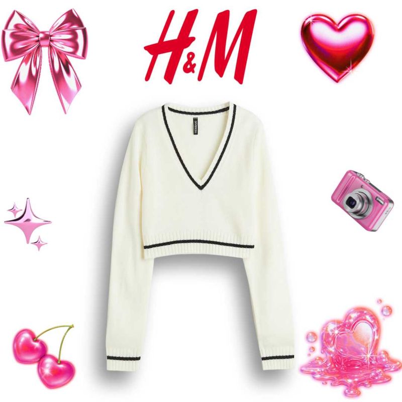 H&amp;M Cream Cropped Sweater
