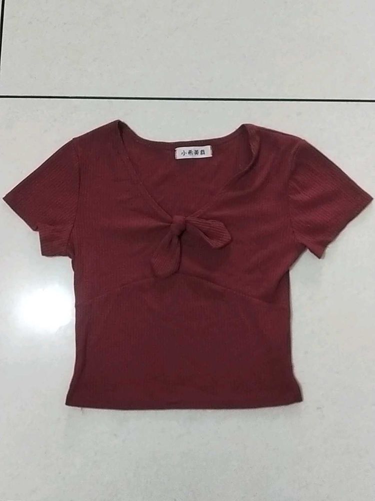 Crop Top Maroon
