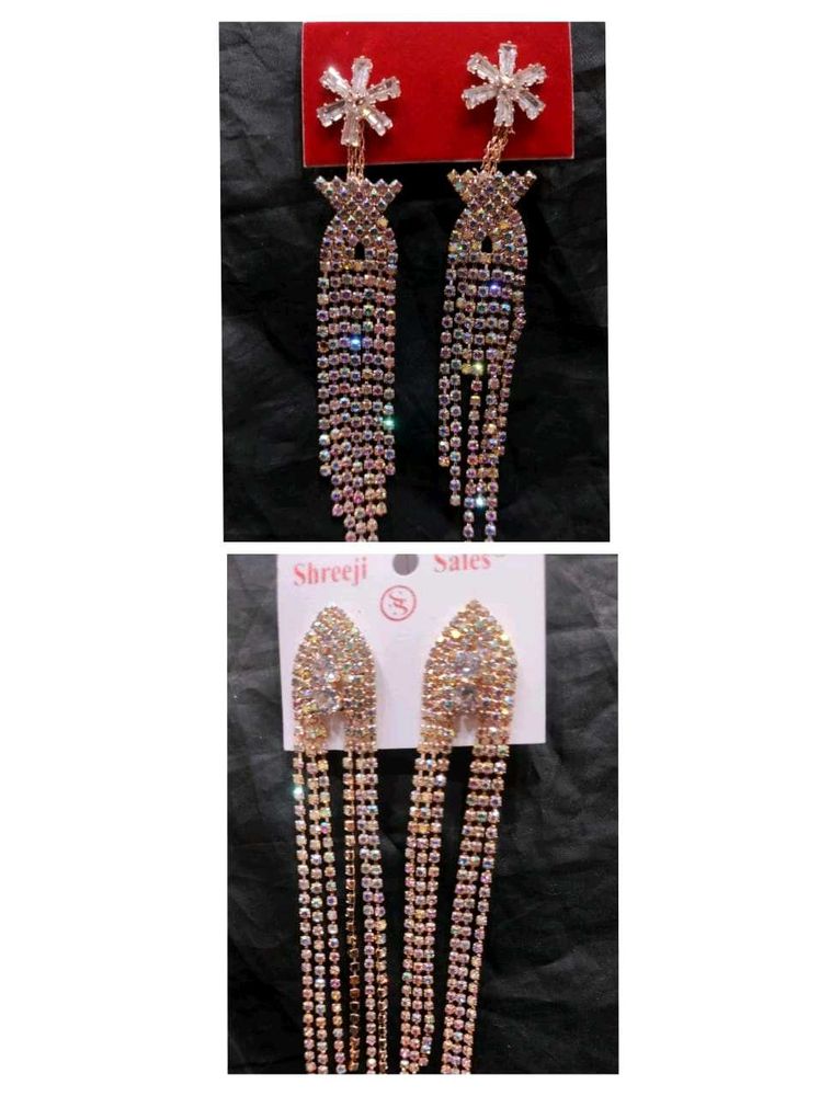Sparkling Rhinestone Dangle Earrings