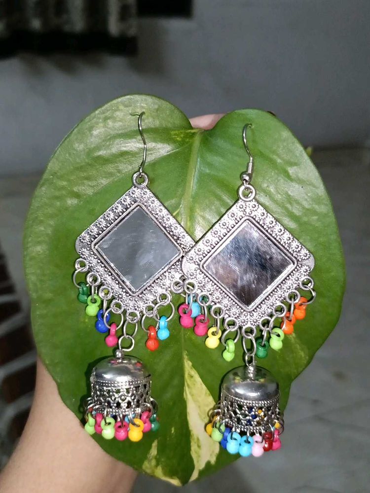 Mirrored Jhumka Earrings