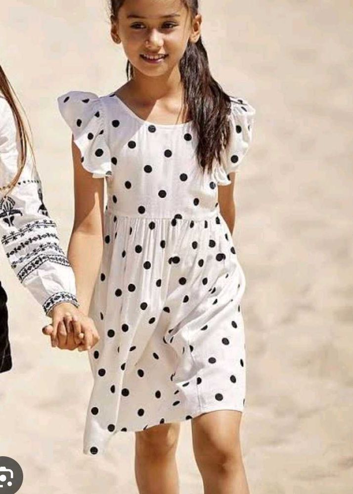 Only Girls Spotty V Back Dress