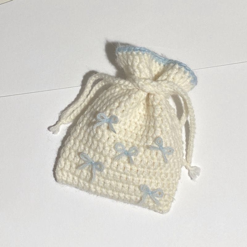 Cute Mini Crochet Bow Pouch 💗