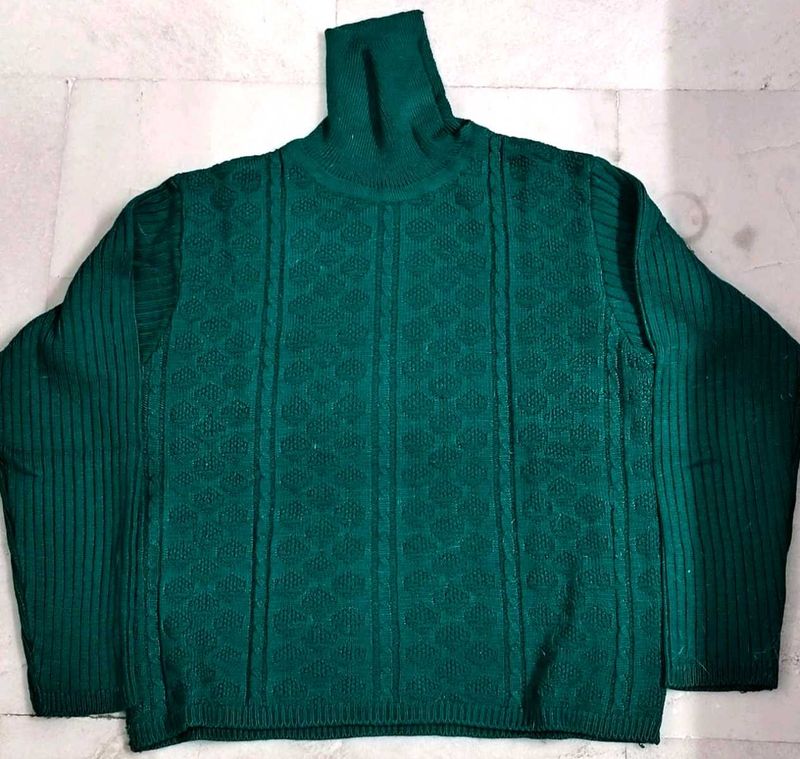 Sea Green Turtleneck Sweater