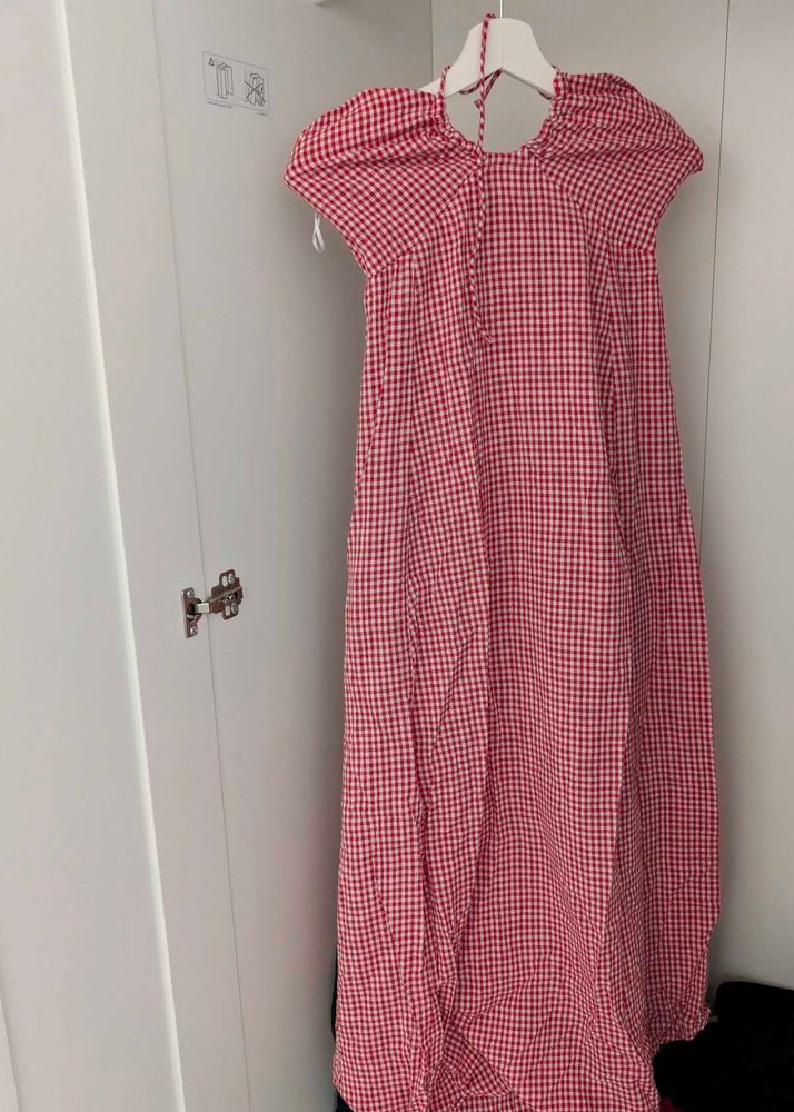 Red Gingham Checkered Dress