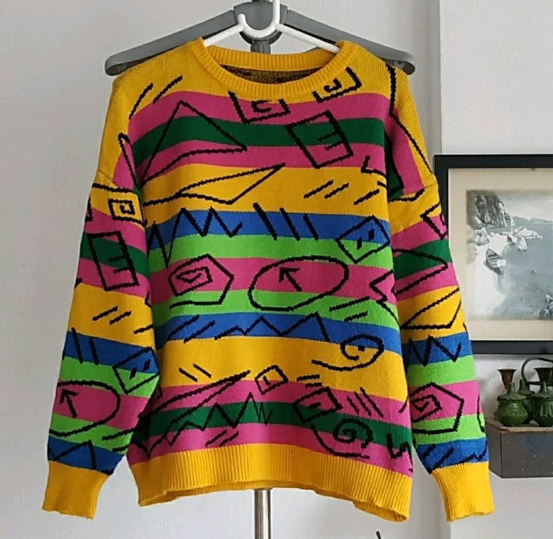 Retro Printed Sweater