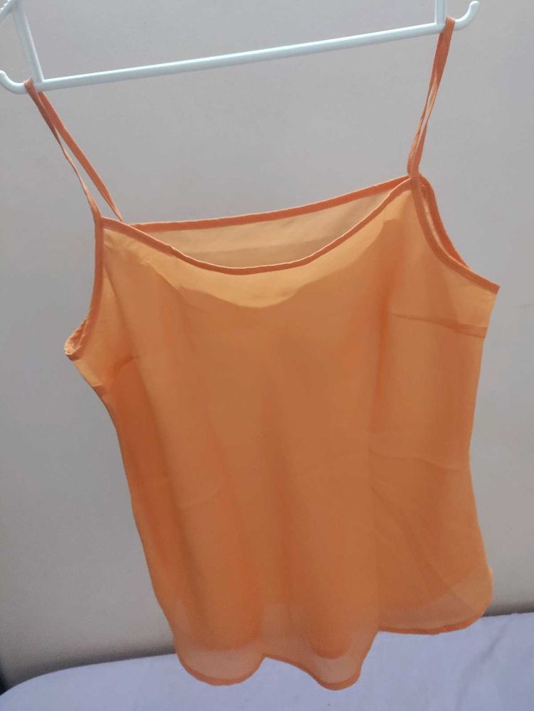 Lightweight Peach/Orange Sheer Cami Tank Top