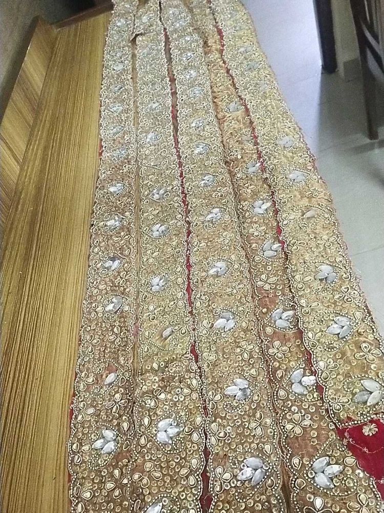 7 Meter Golden Colour Saree Lace