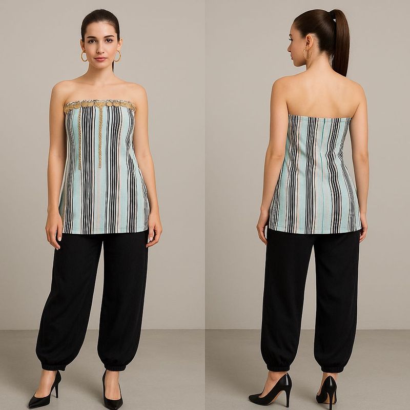 Striped Bandeau cotton  Top