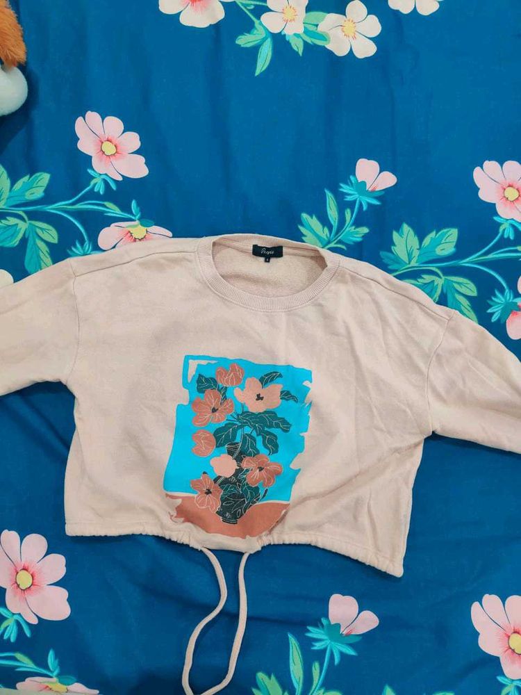 Oversized Crop Full Sleeve T Shirt