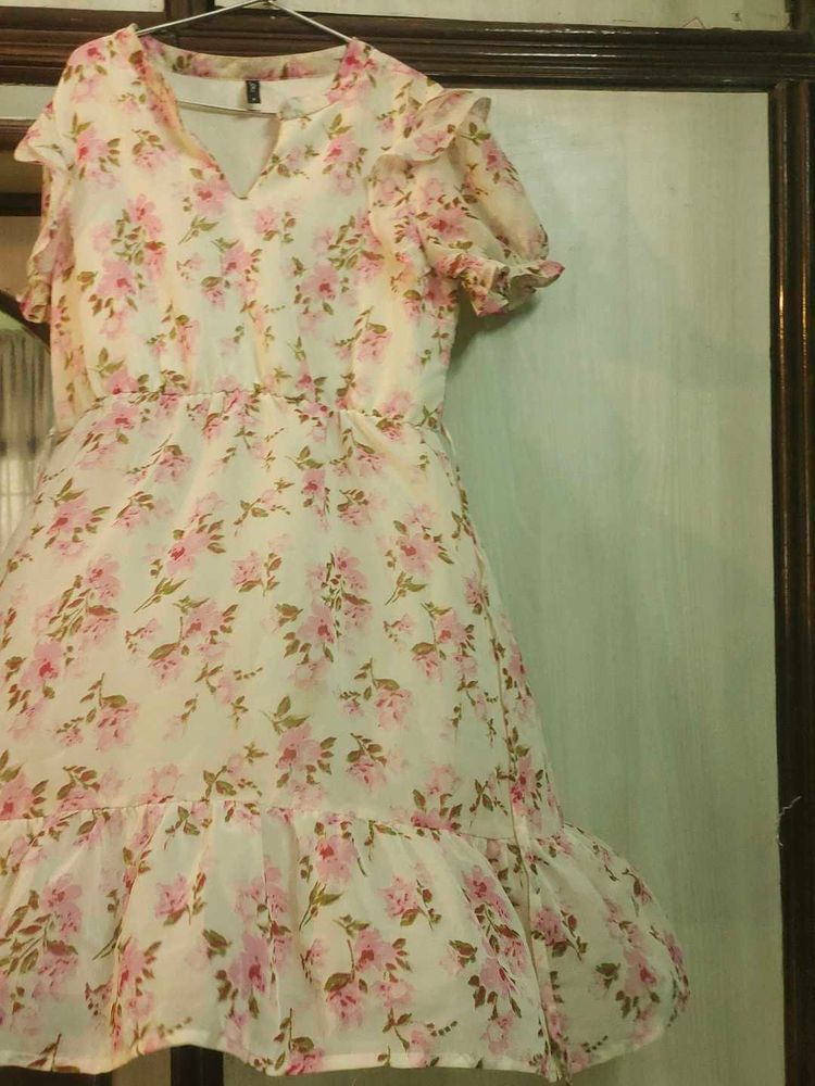 Floral Print Ruffle Dress