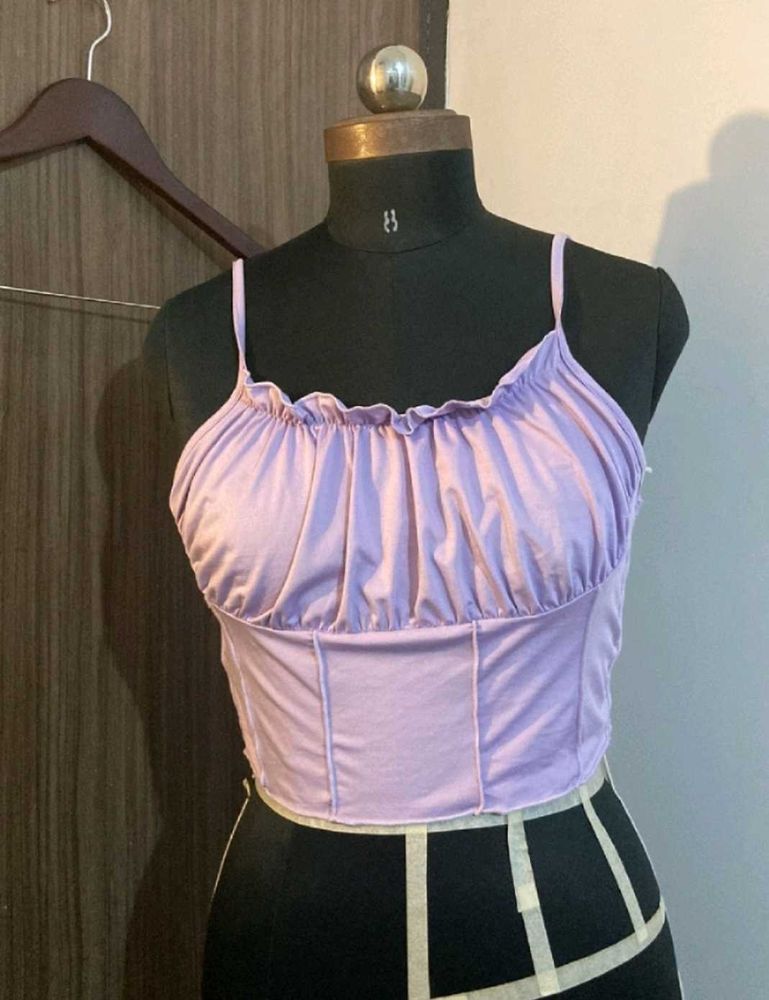 Milkmaid Ruched Lilac Top