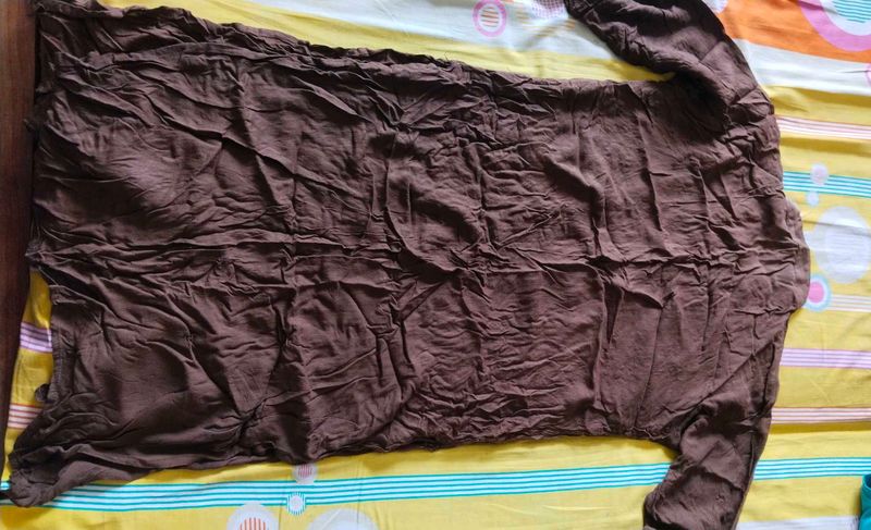 Formal Brown Stylish Kurta With Front Slit