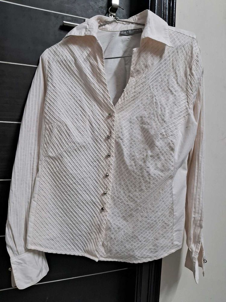 Kate Hill Silk Blend Button-Down Shirt