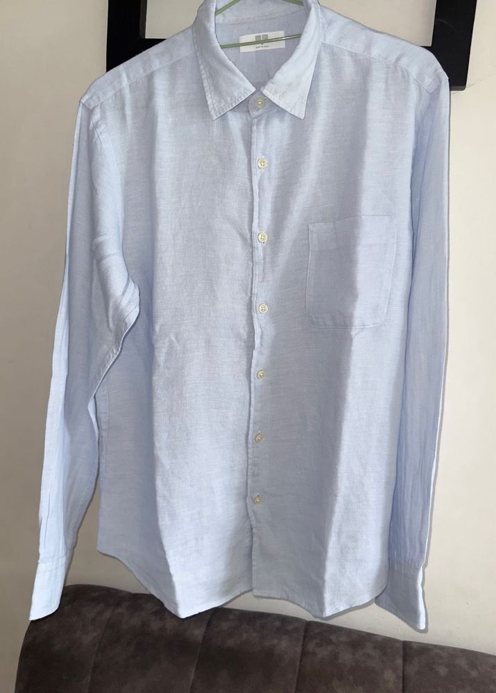 Light Blue Linen Premium Shirt (100% Line