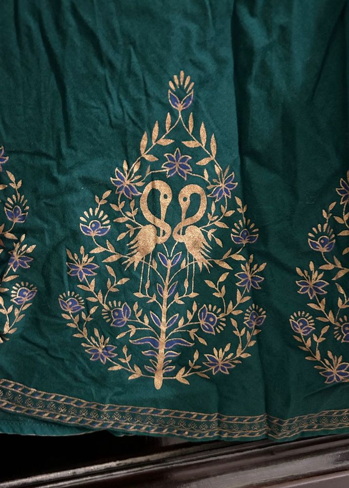 Emerald Green Floral Print Fabric