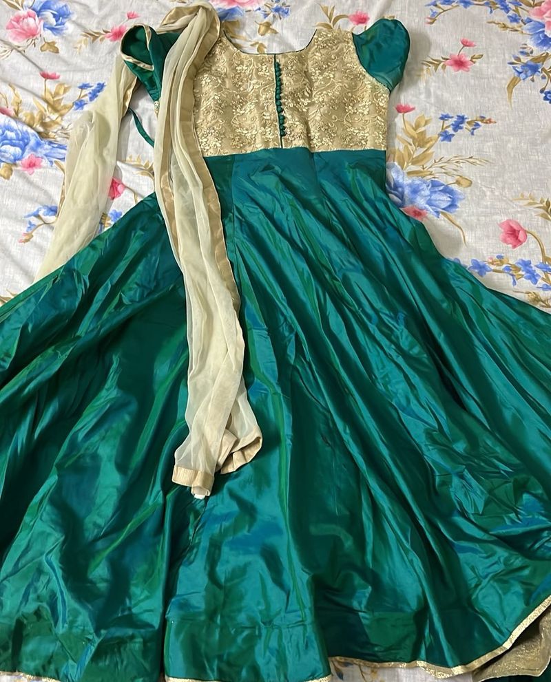 Green Anarkali Churidar Set