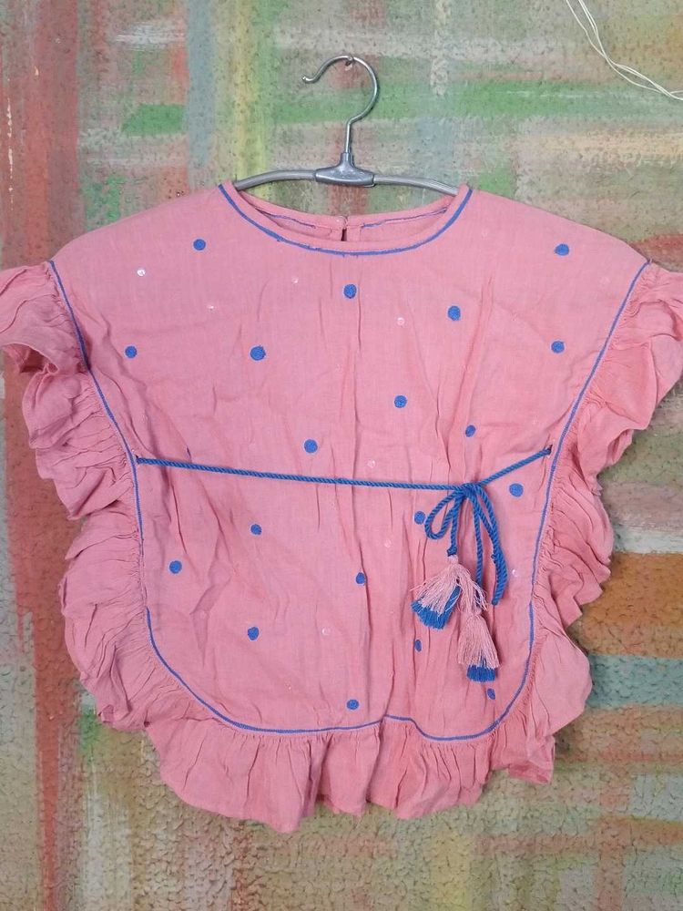 Cute Pink Polka Dot Top