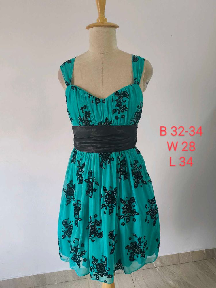 Teal Floral Dress