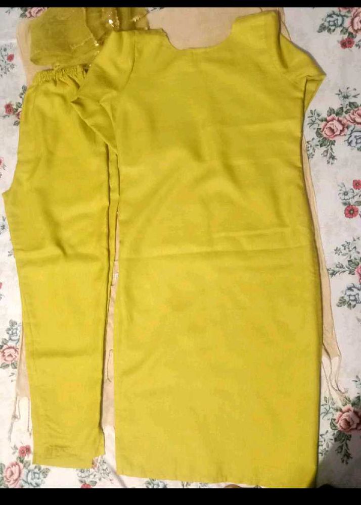 Yellow Kurta with Pants &amp; Dupatta